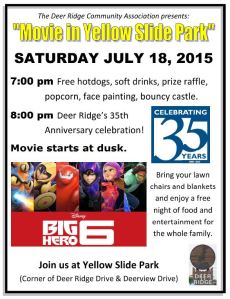 Movie in Yellow Slide Park - July 18, 2015 .